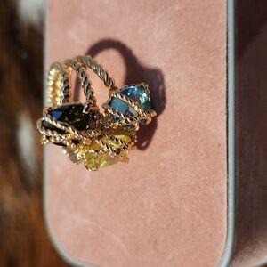 Stunning 3 Coloured Gemstone Ring